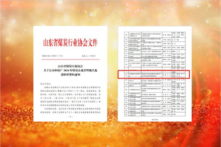 梁山港荣获2024年度山东省煤炭企业管理现代化创新成果奖