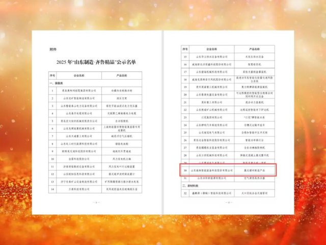 济宁能源集团权属企业产品入选“山东制造・齐鲁精品”