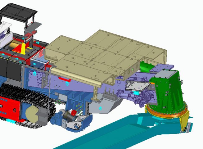国内首台套“双向90°”掘锚机二运悬臂在运河煤矿投运
